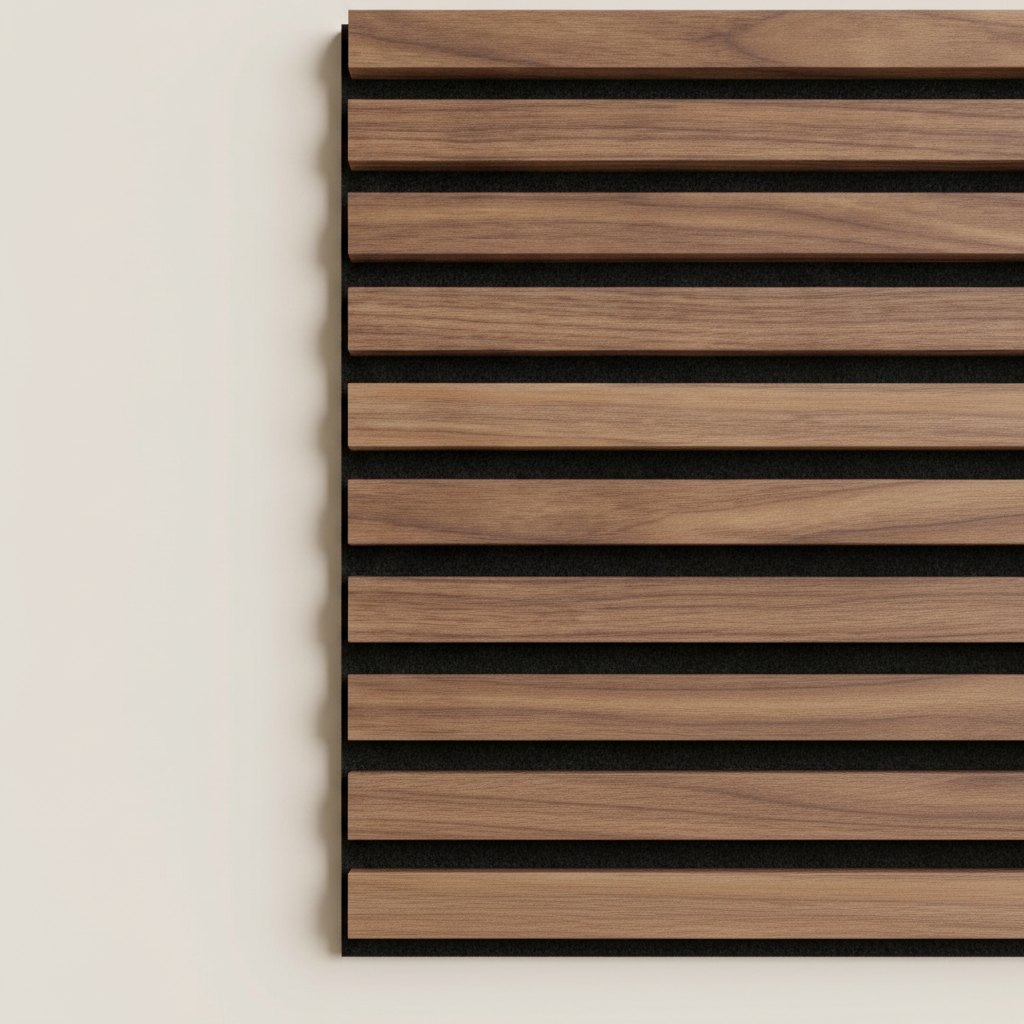 Detail of Smith Slats veneer slats on felt