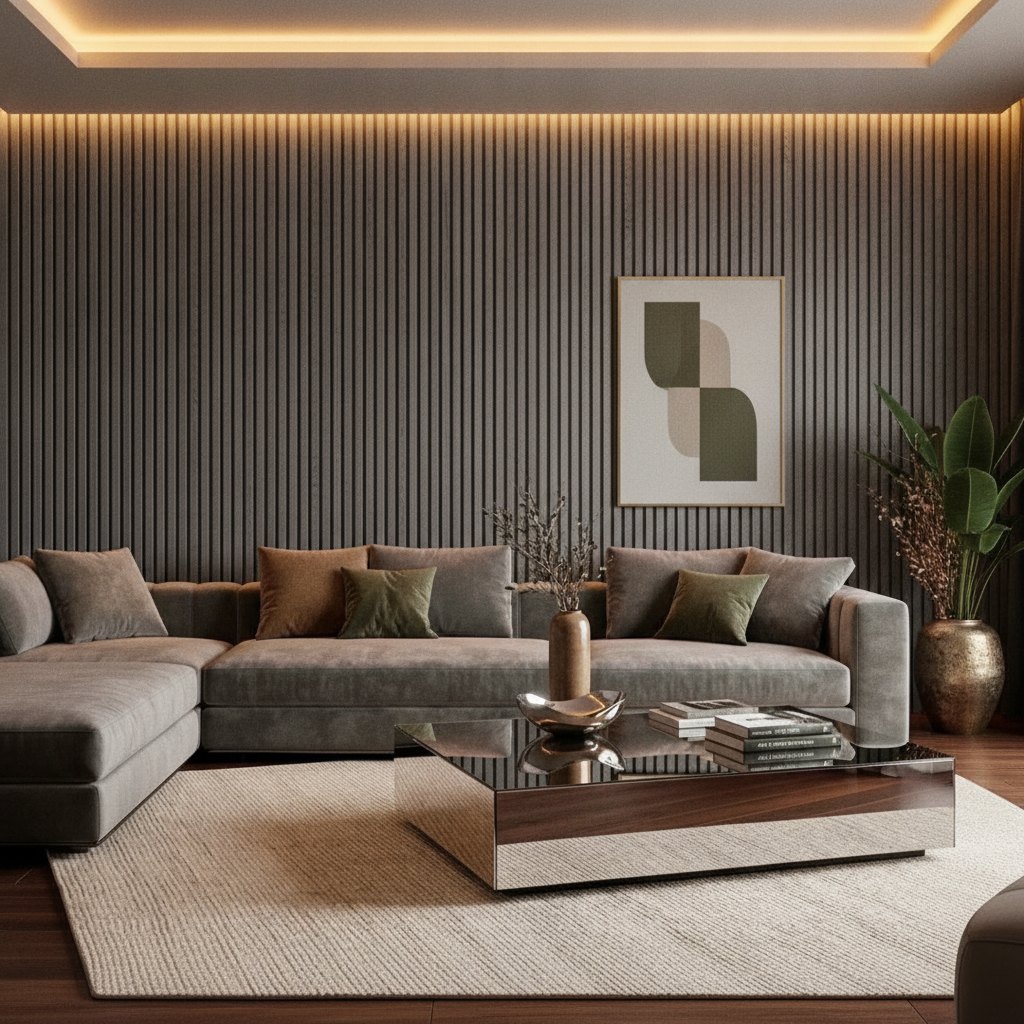 Tall Vertical Wood Slat Panel
