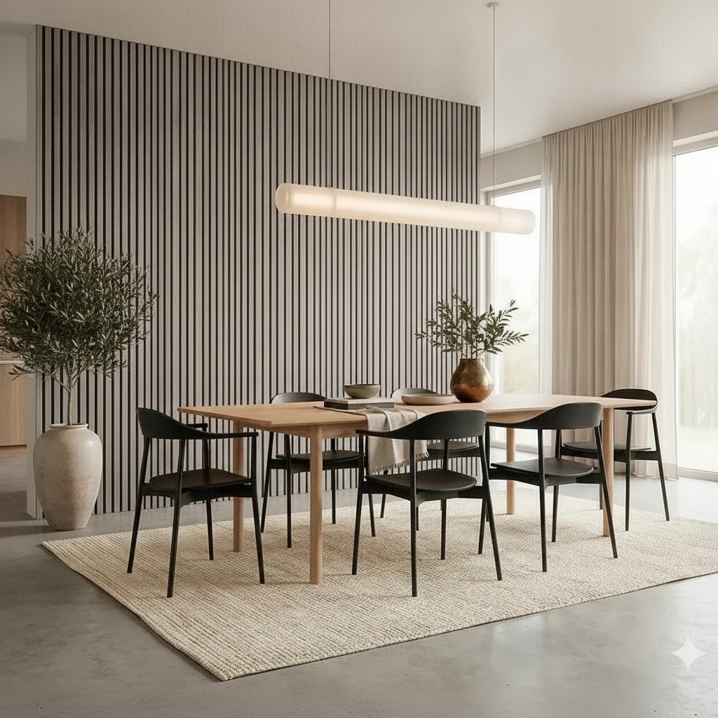 Tall Vertical Wood Slat Panel