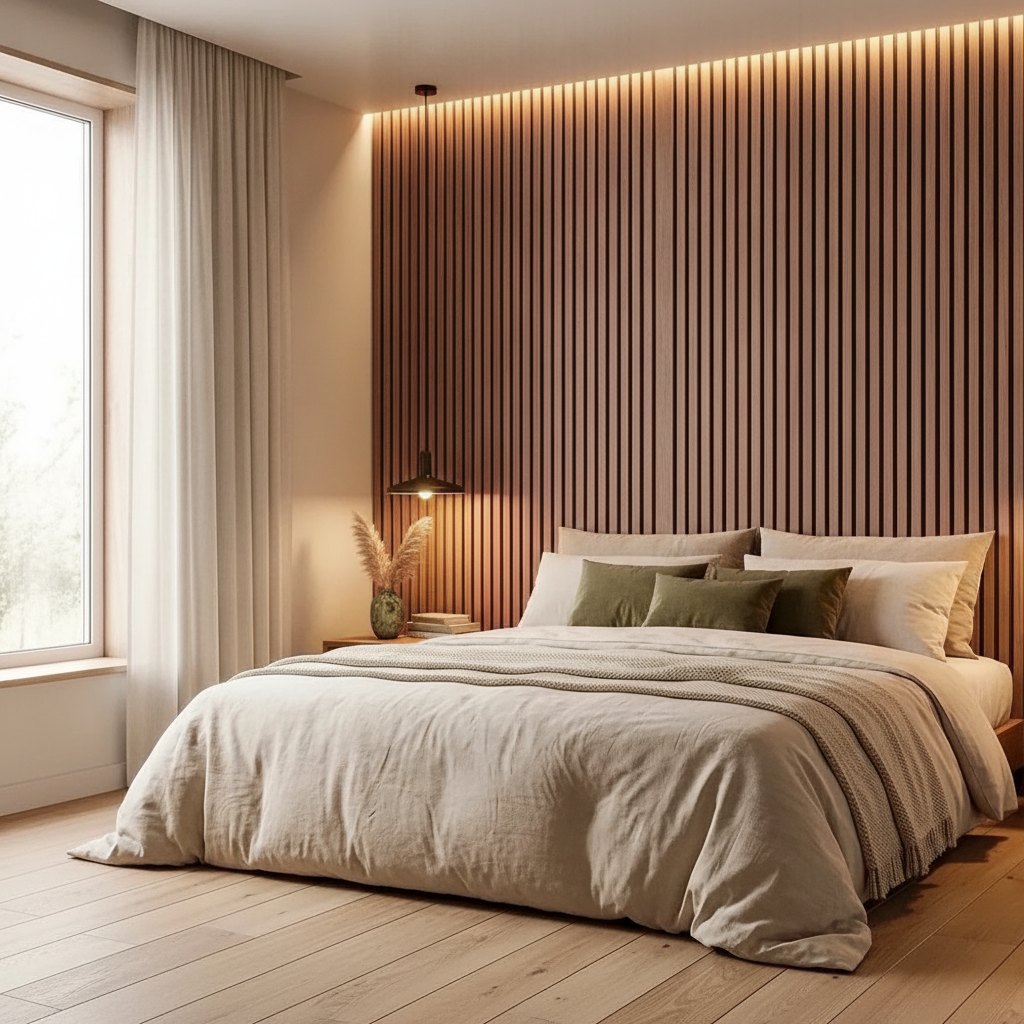 Tall Vertical Wood Slat Panel