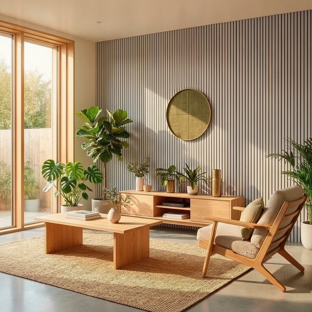 Tall Vertical Wood Slat Panel